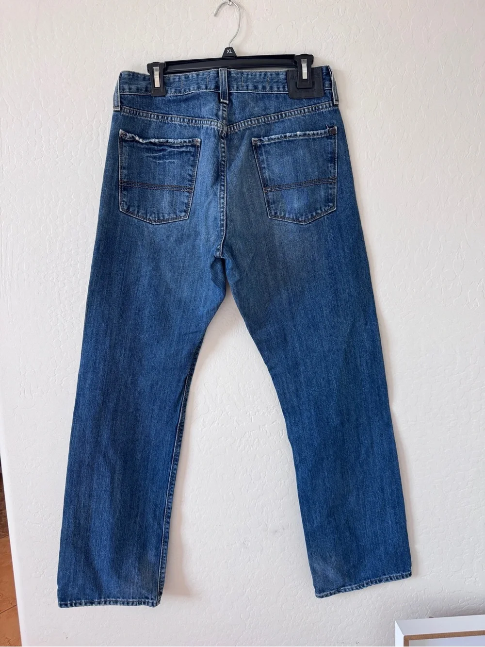 Express Men's Straight-Leg Jeans in Dark Blue